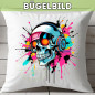 Preview: Bügelbild Neon Totenkopf